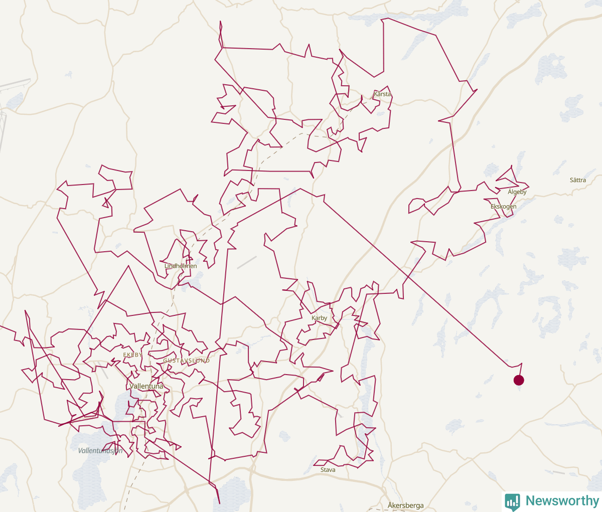 Karta över tomtens bästa resväg
