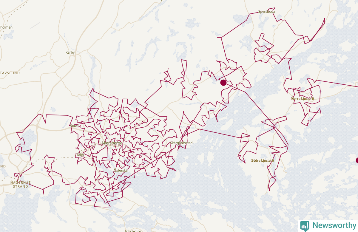 Karta över tomtens bästa resväg