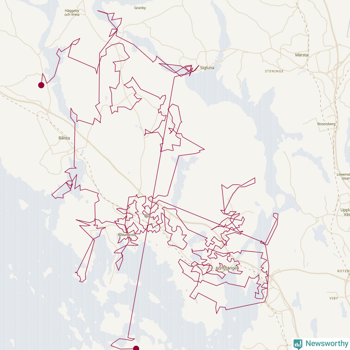 Karta över tomtens bästa resväg