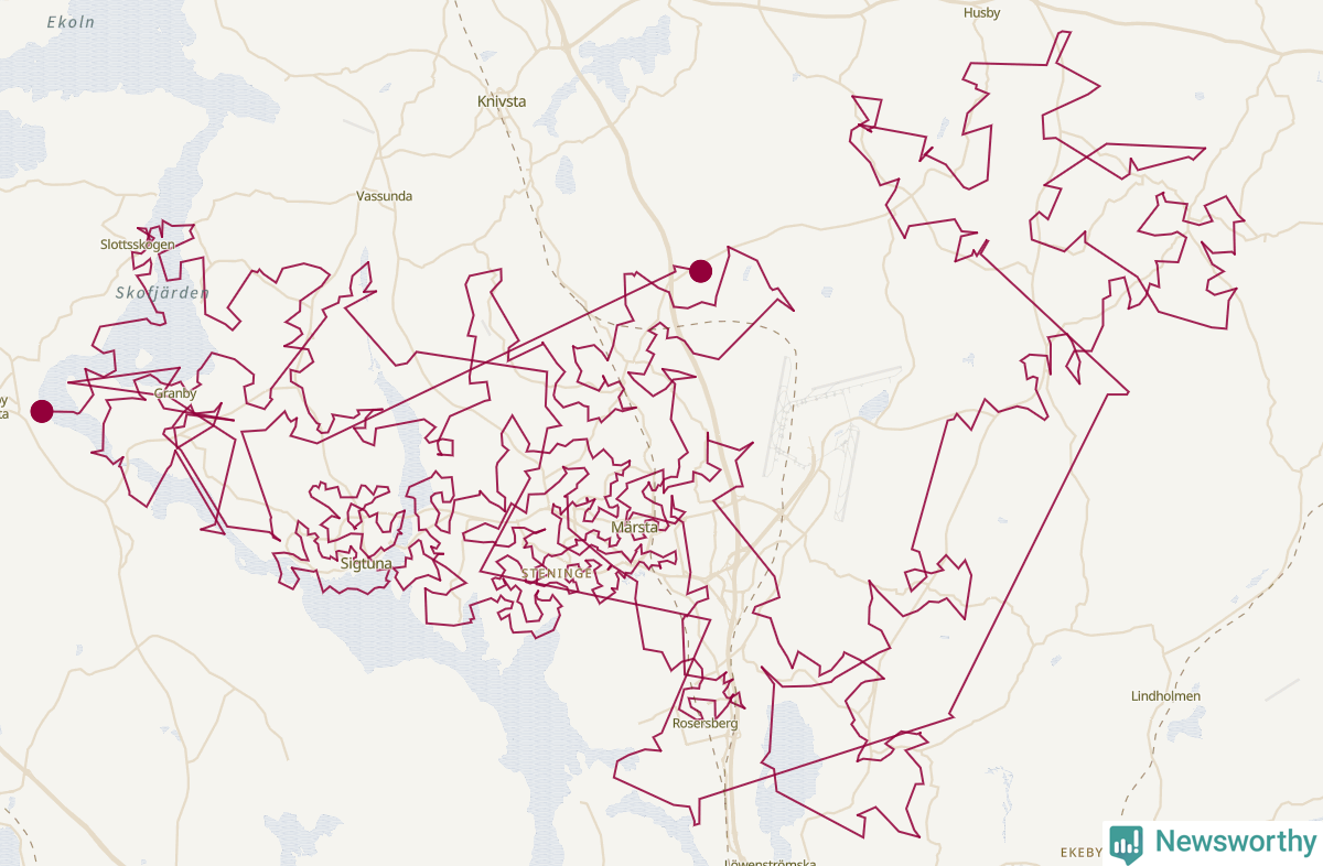 Karta över tomtens bästa resväg