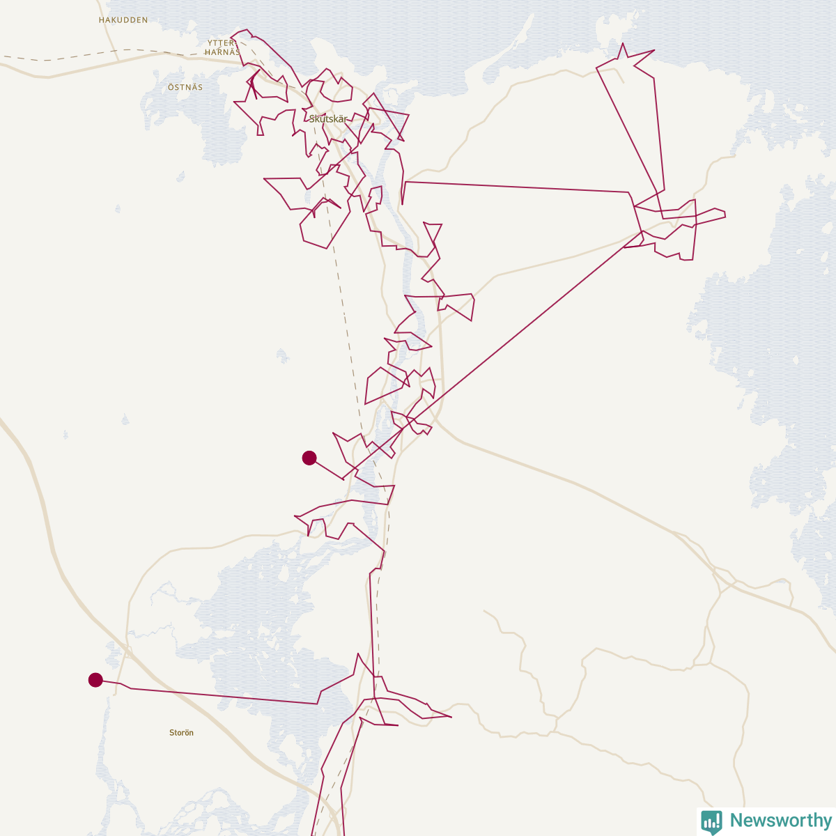 Karta över tomtens bästa resväg