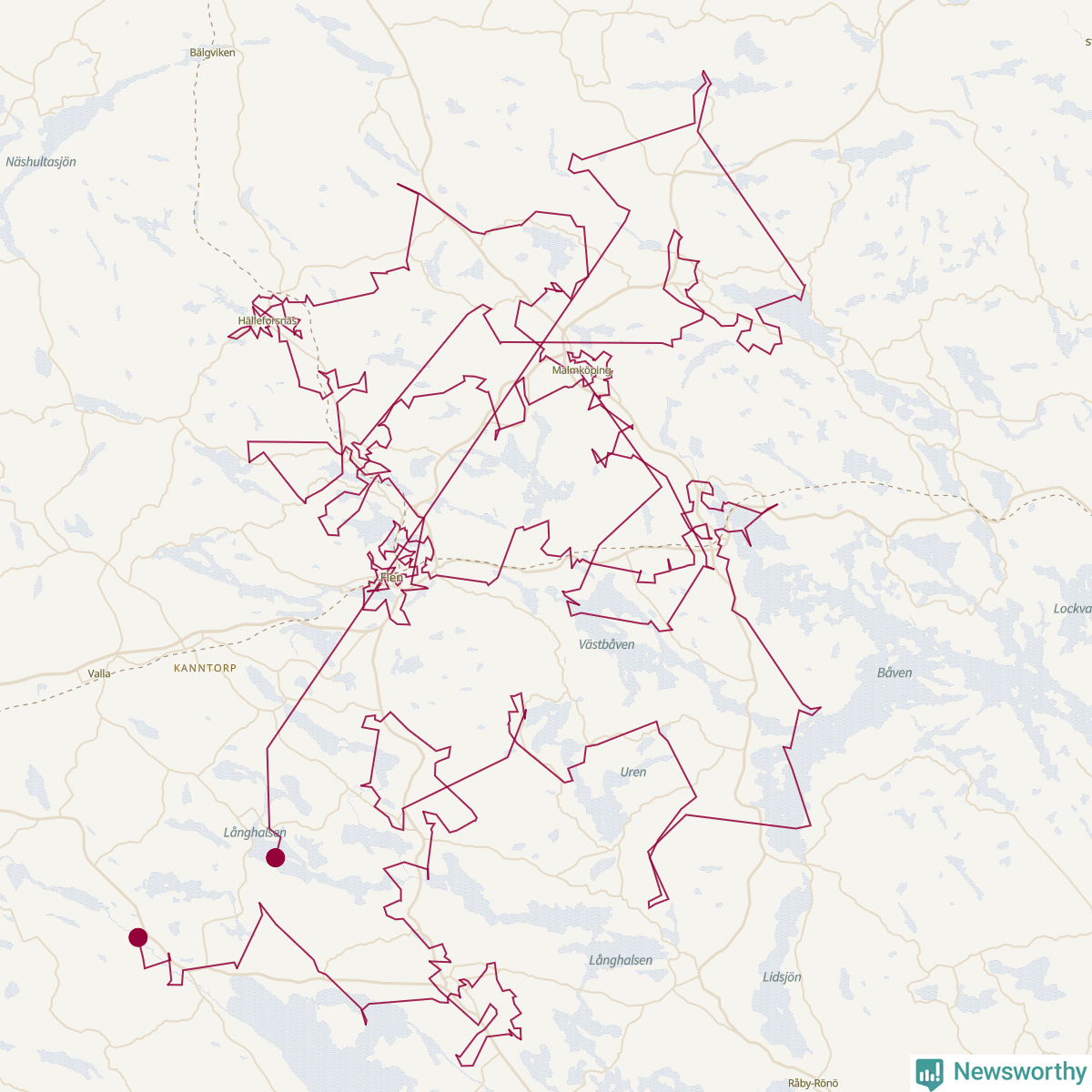 Karta över tomtens bästa resväg