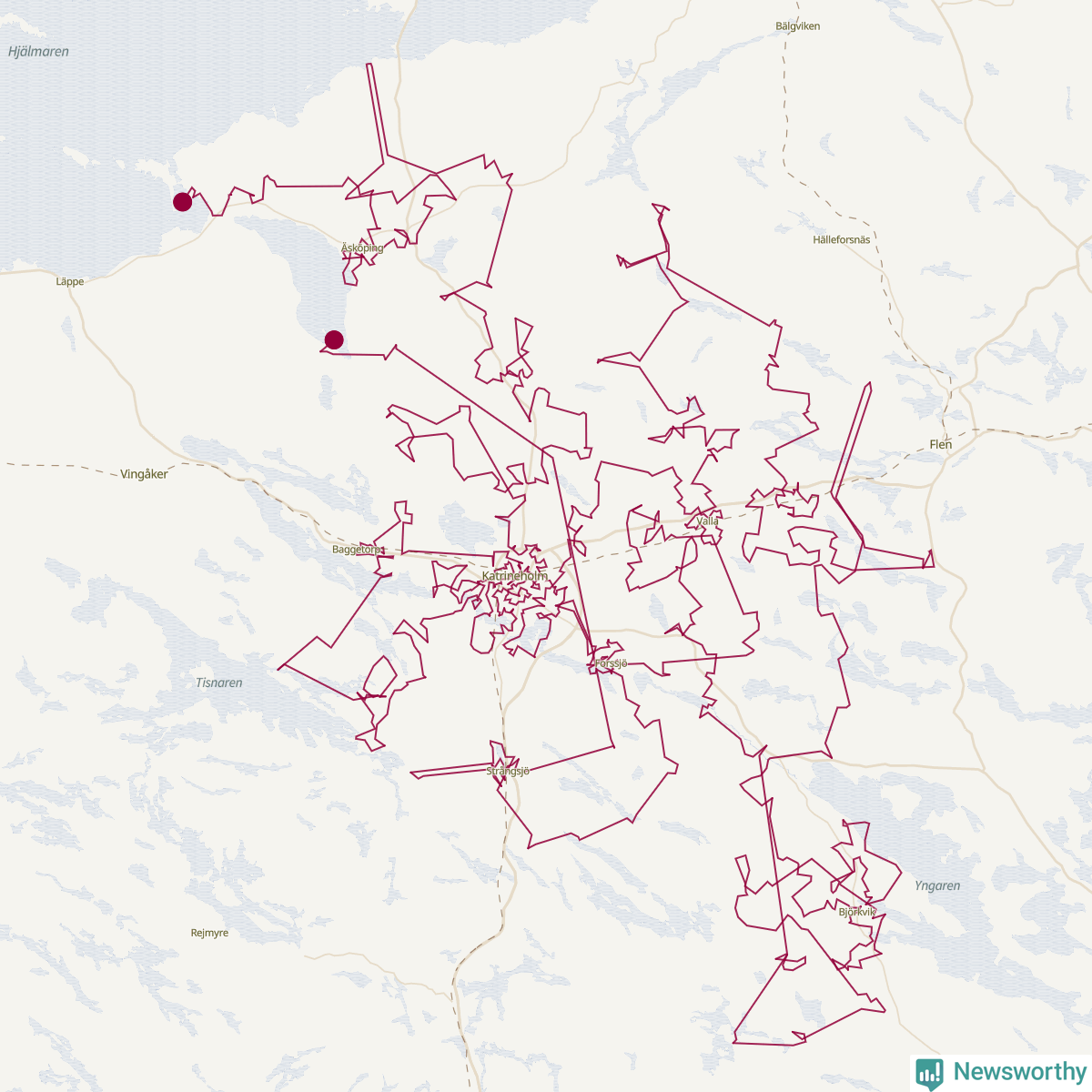 Karta över tomtens bästa resväg