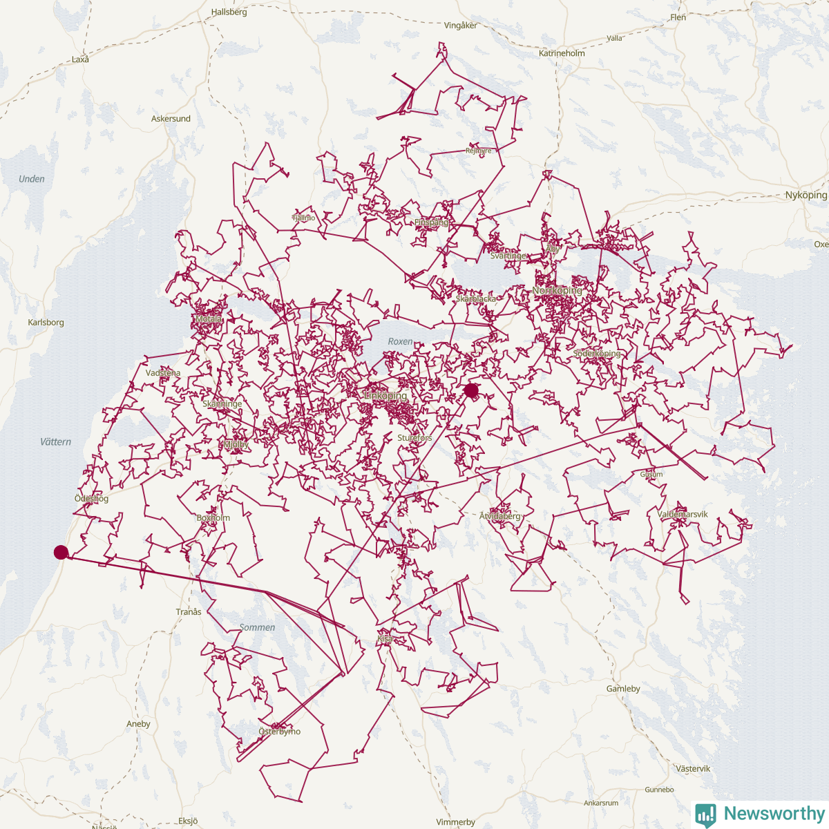 Karta över tomtens bästa resväg