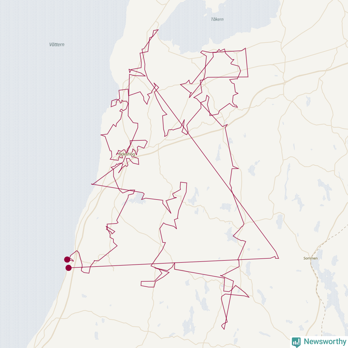 Karta över tomtens bästa resväg