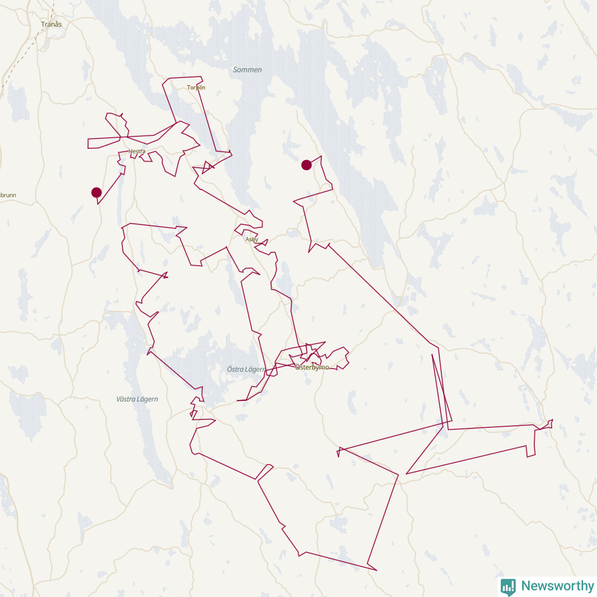 Karta över tomtens bästa resväg
