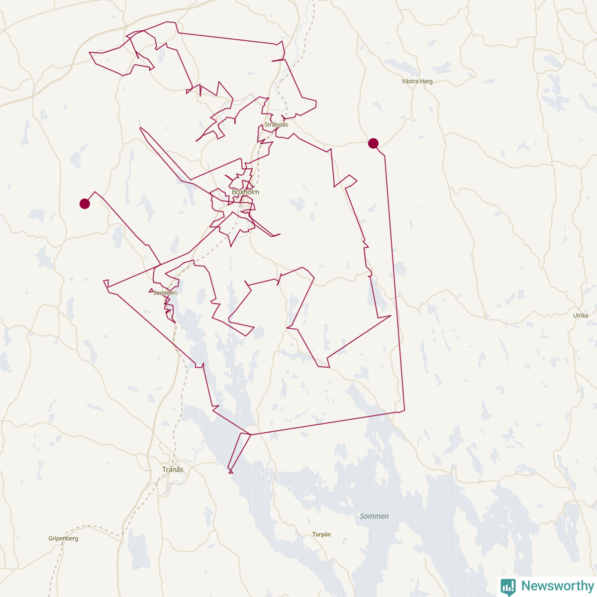 Karta över tomtens bästa resväg