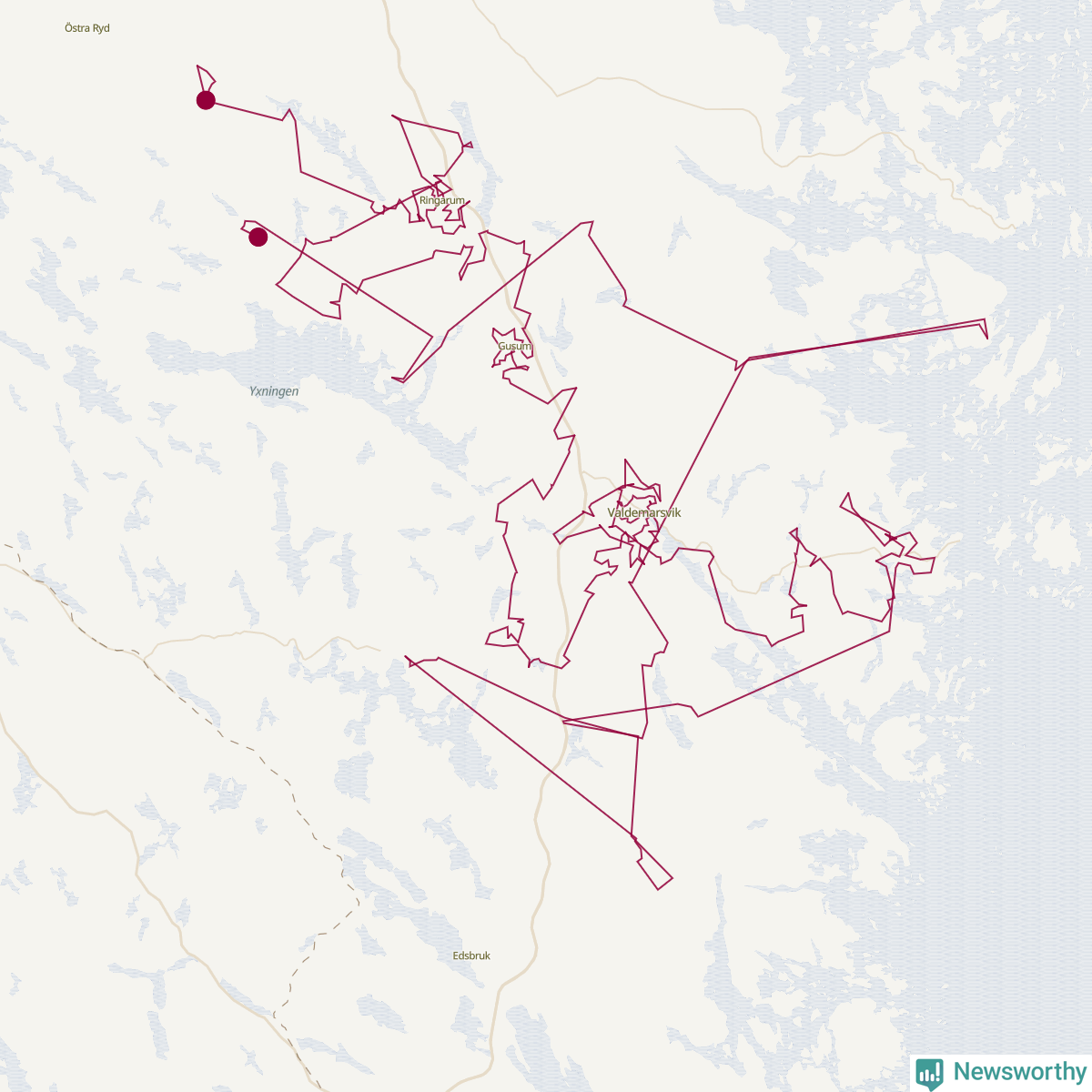 Karta över tomtens bästa resväg