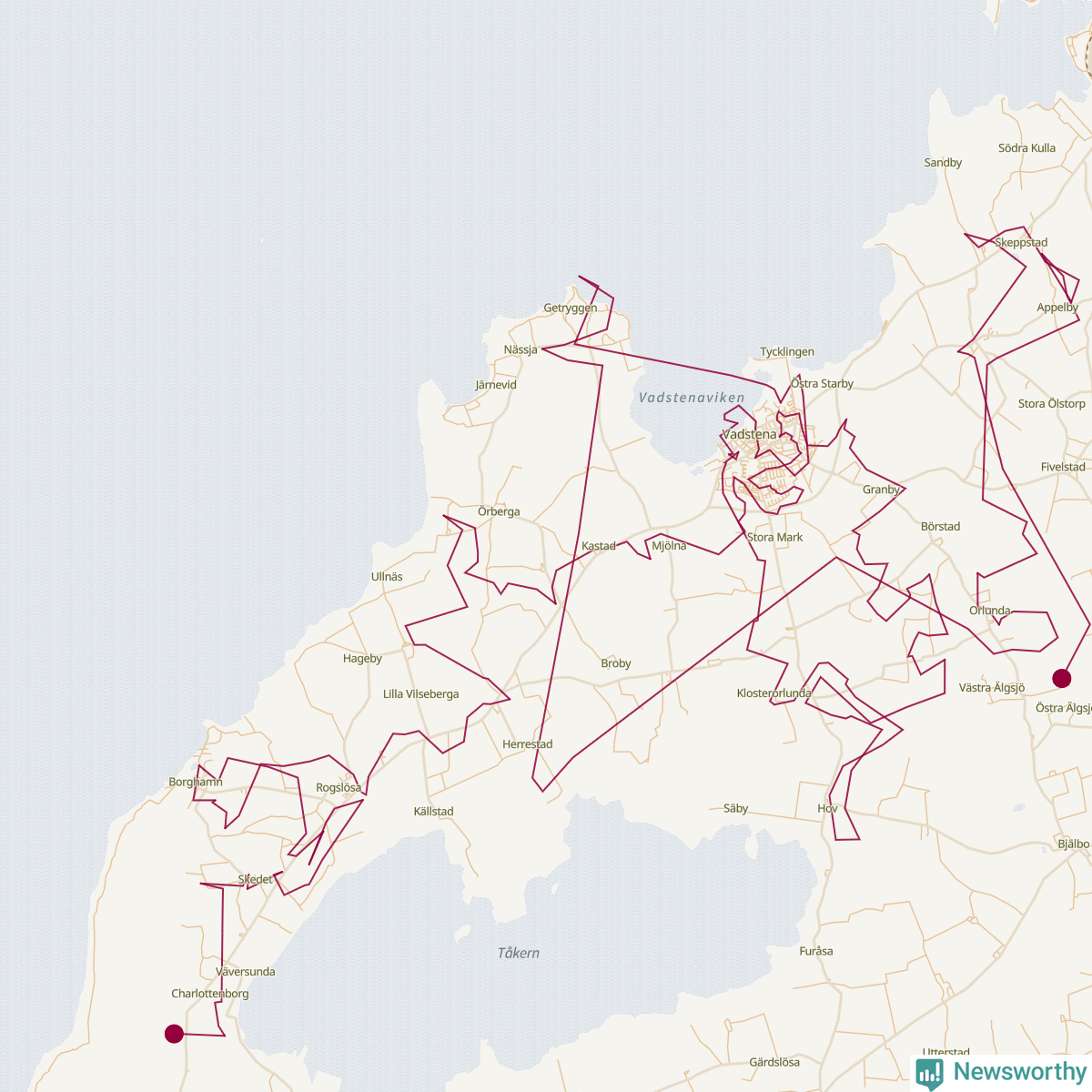 Karta över tomtens bästa resväg