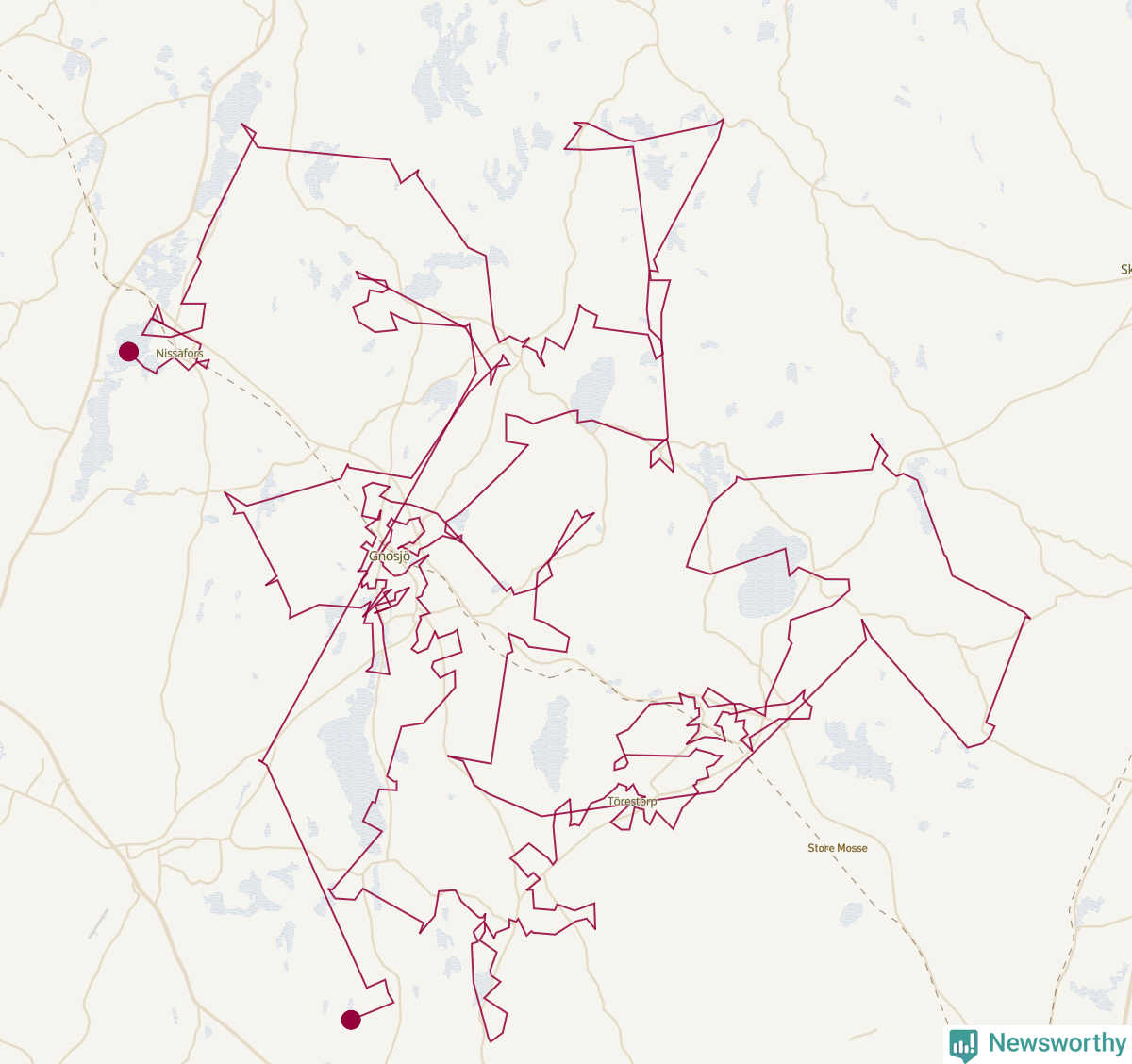 Karta över tomtens bästa resväg