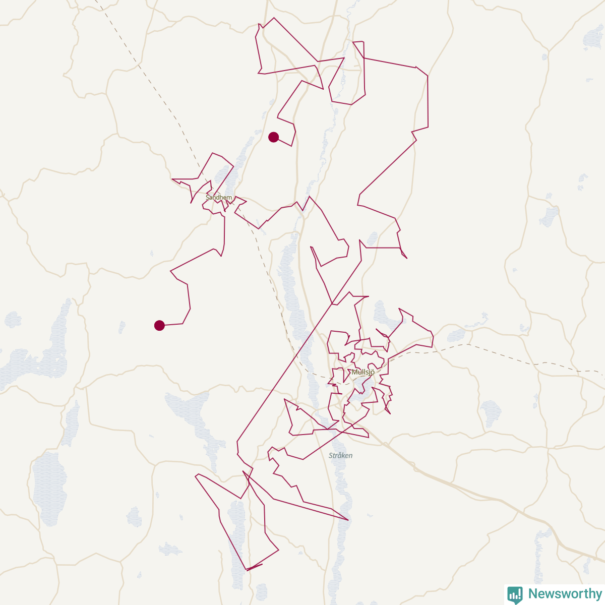 Karta över tomtens bästa resväg