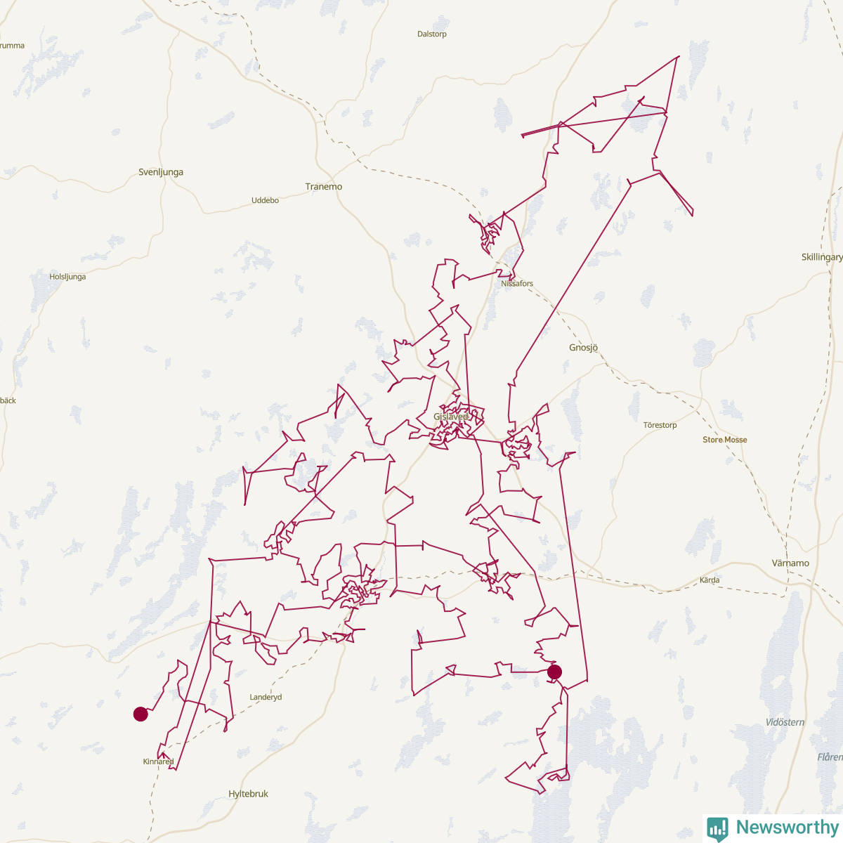 Karta över tomtens bästa resväg