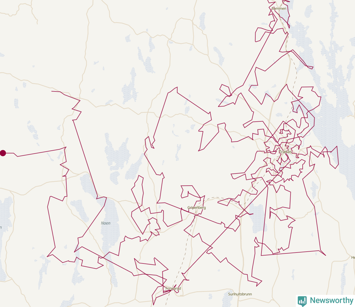 Karta över tomtens bästa resväg