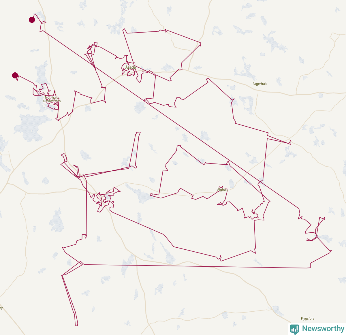 Karta över tomtens bästa resväg