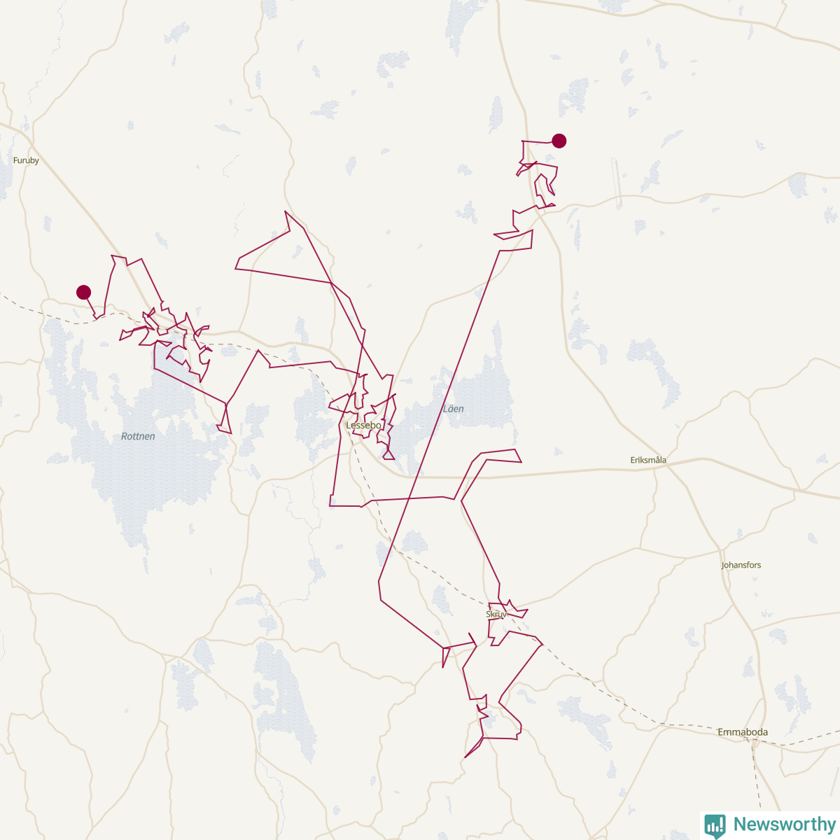 Karta över tomtens bästa resväg