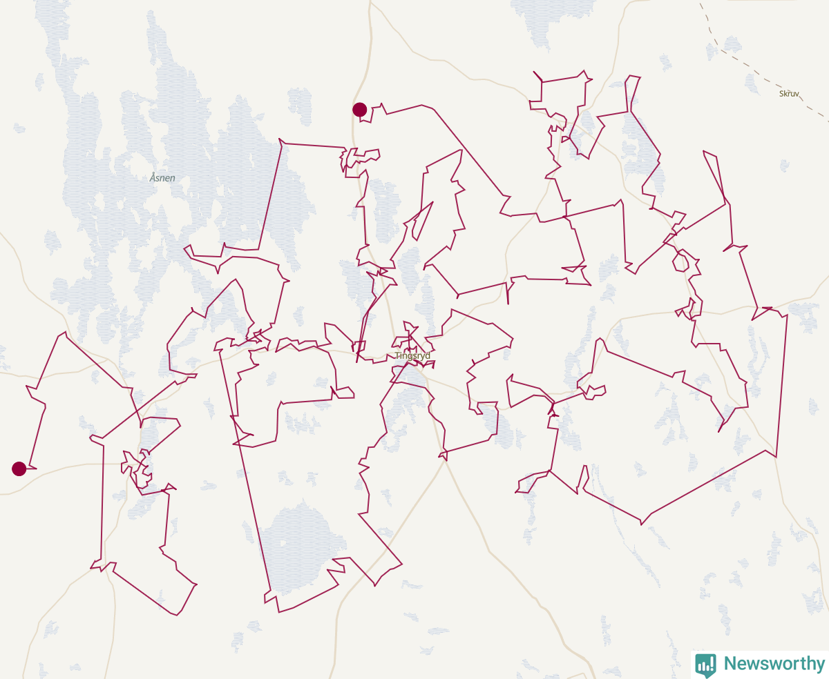 Karta över tomtens bästa resväg