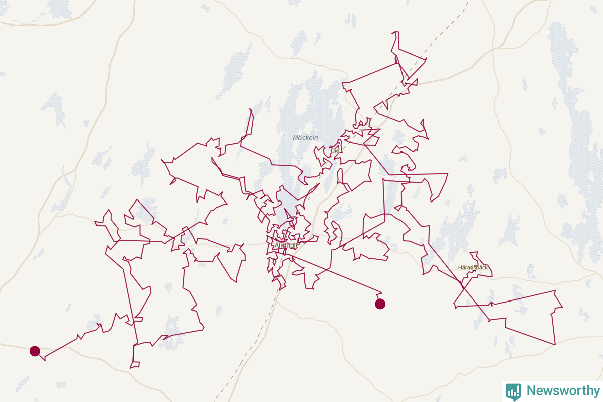 Karta över tomtens bästa resväg