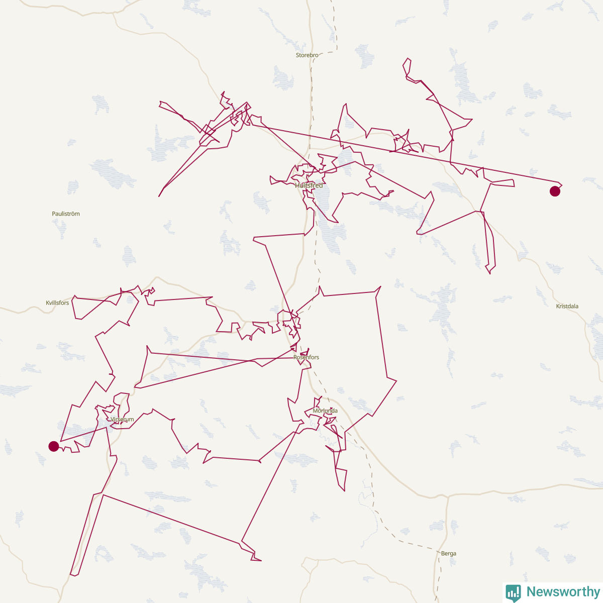 Karta över tomtens bästa resväg