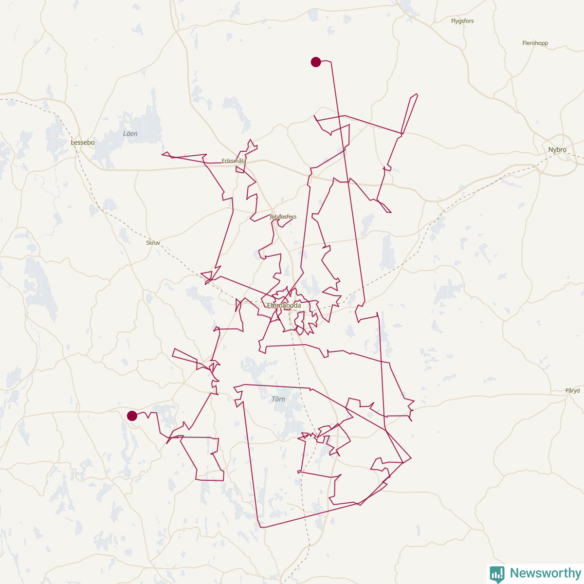 Karta över tomtens bästa resväg