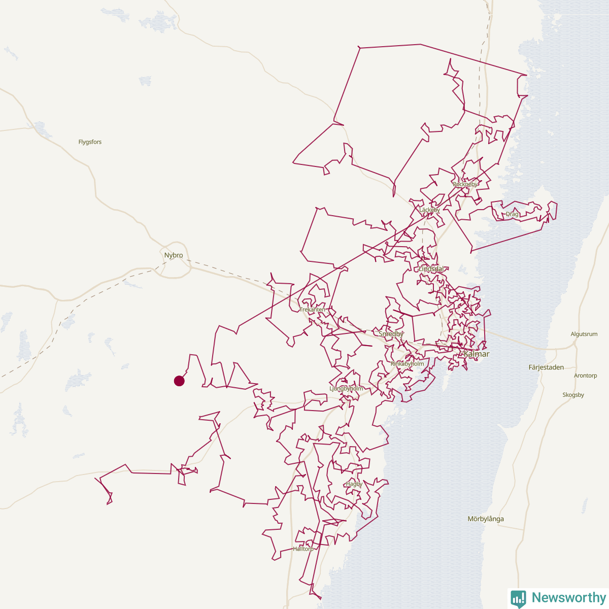 Karta över tomtens bästa resväg