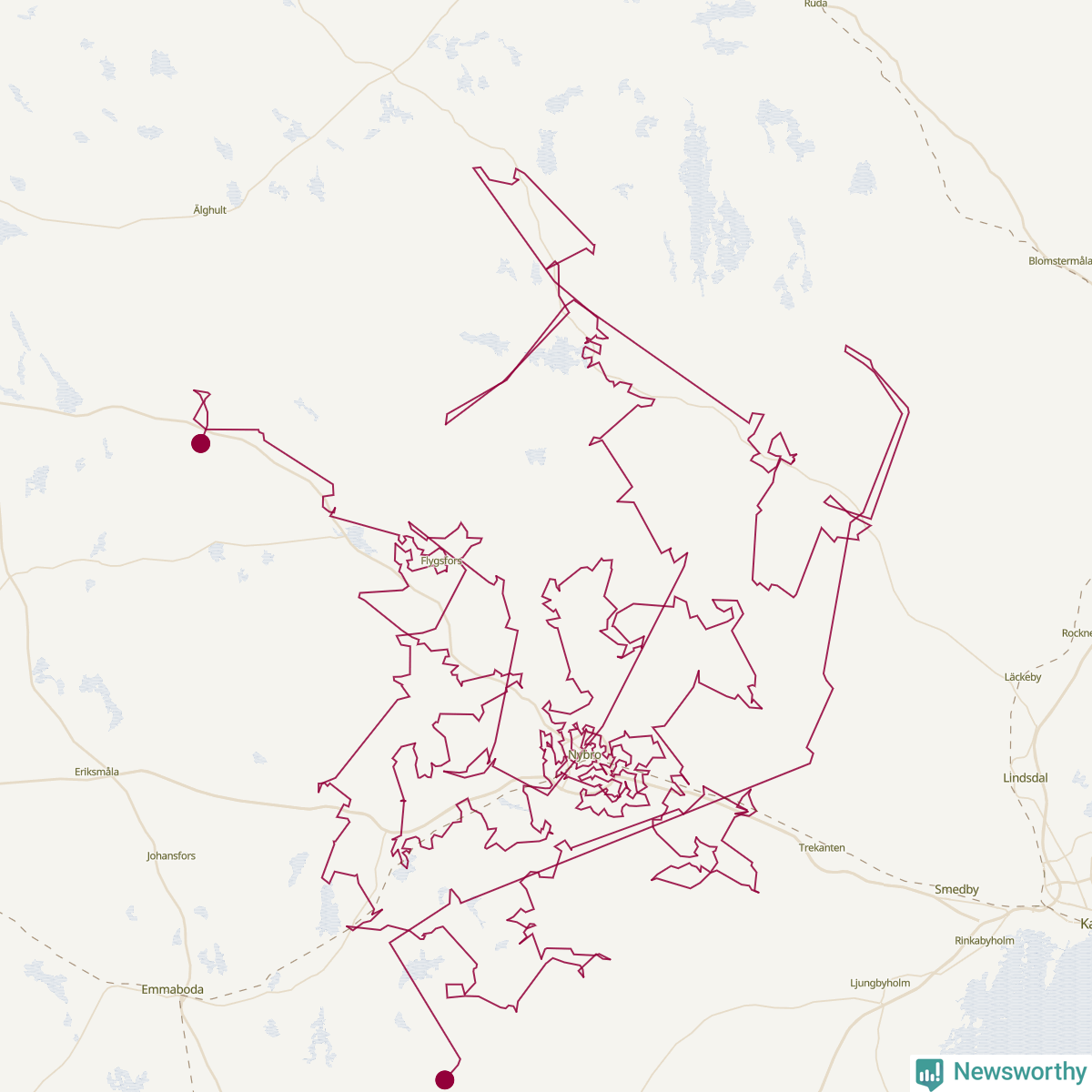 Karta över tomtens bästa resväg