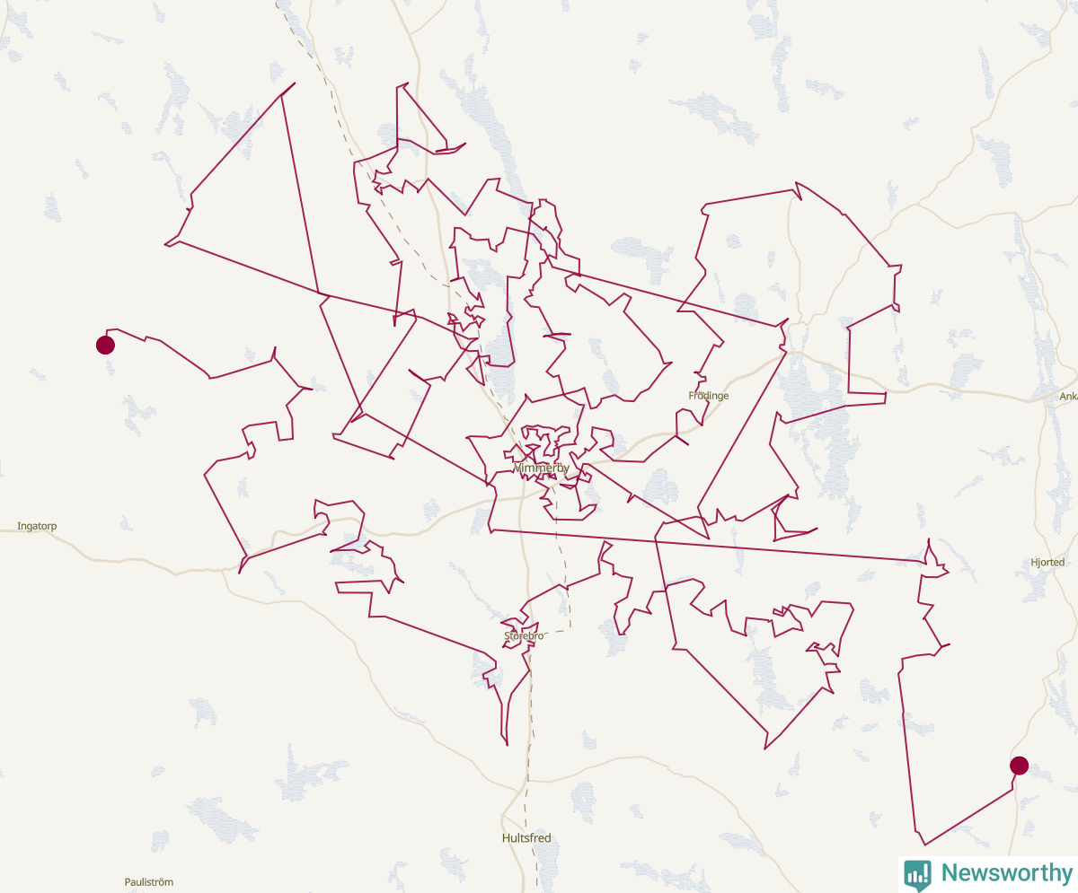 Karta över tomtens bästa resväg
