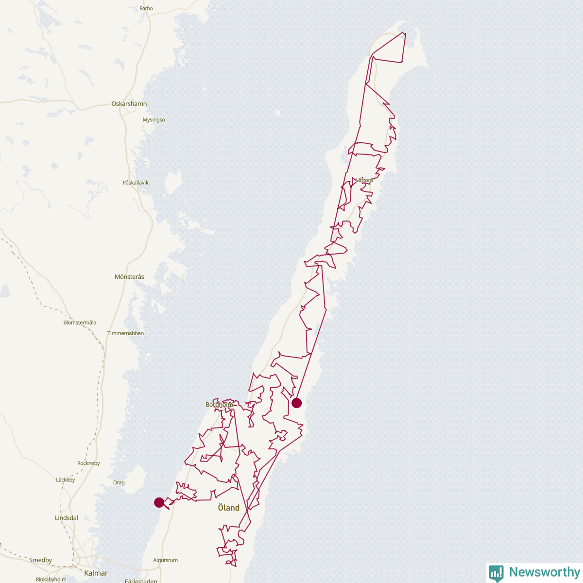 Karta över tomtens bästa resväg