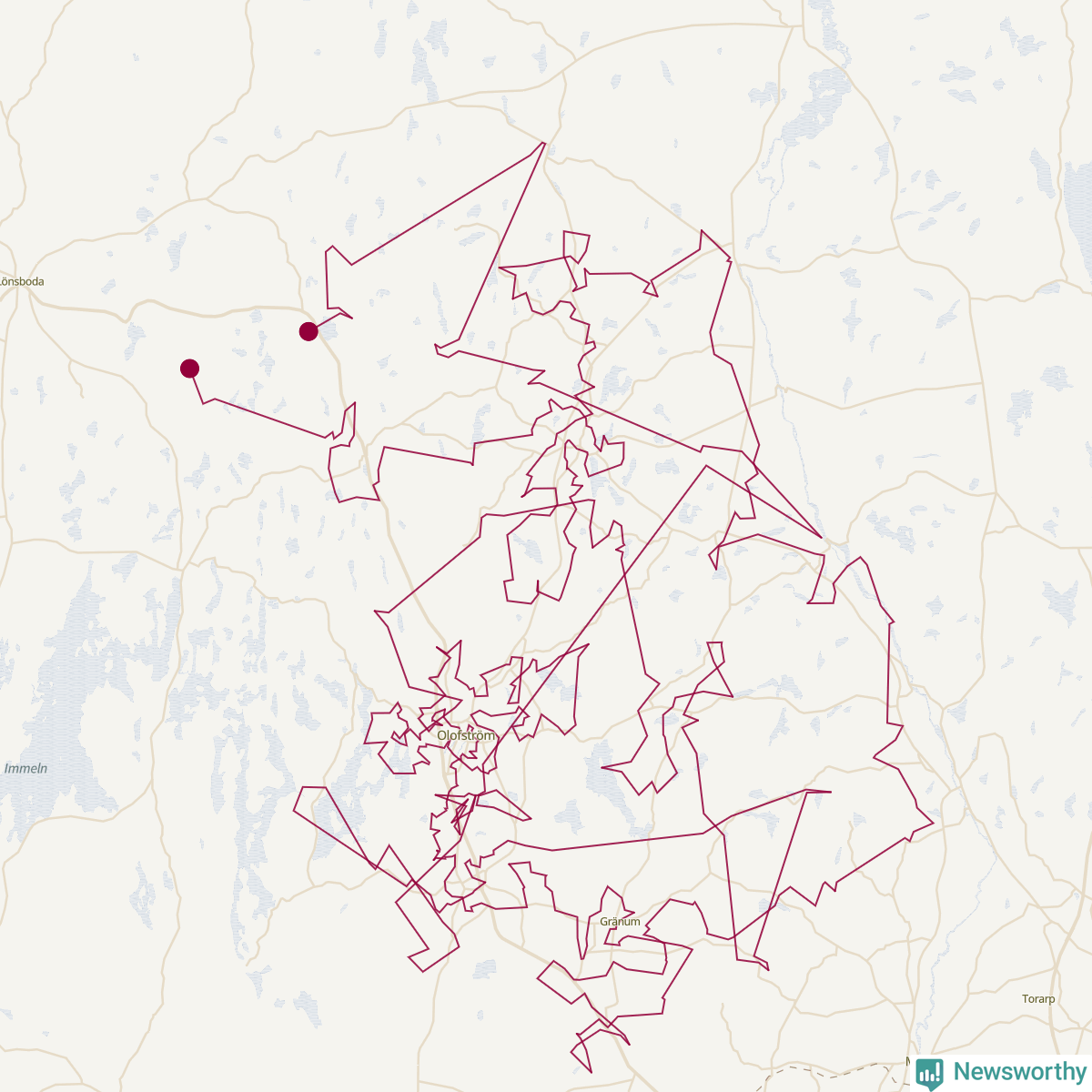 Karta över tomtens bästa resväg