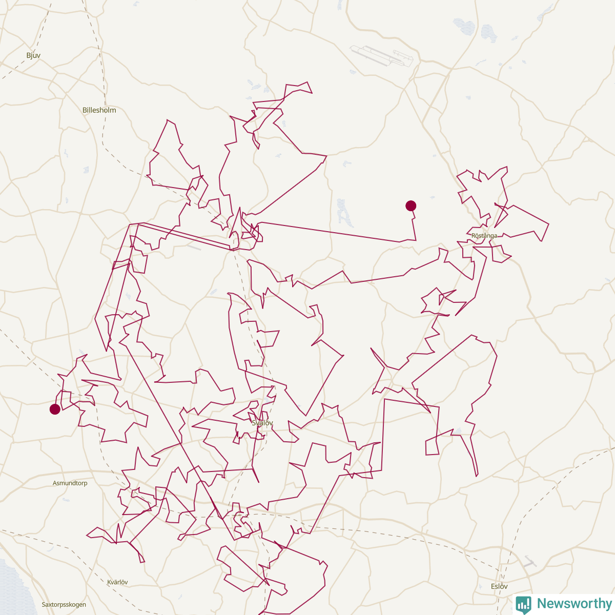 Karta över tomtens bästa resväg