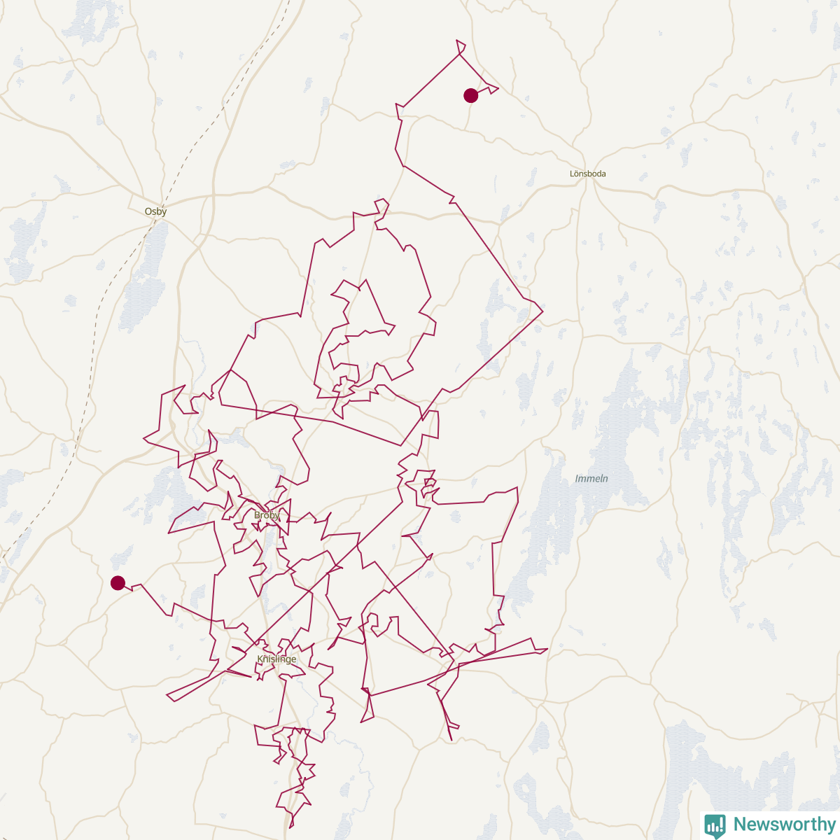 Karta över tomtens bästa resväg