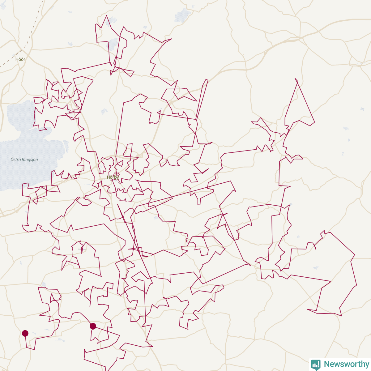 Karta över tomtens bästa resväg