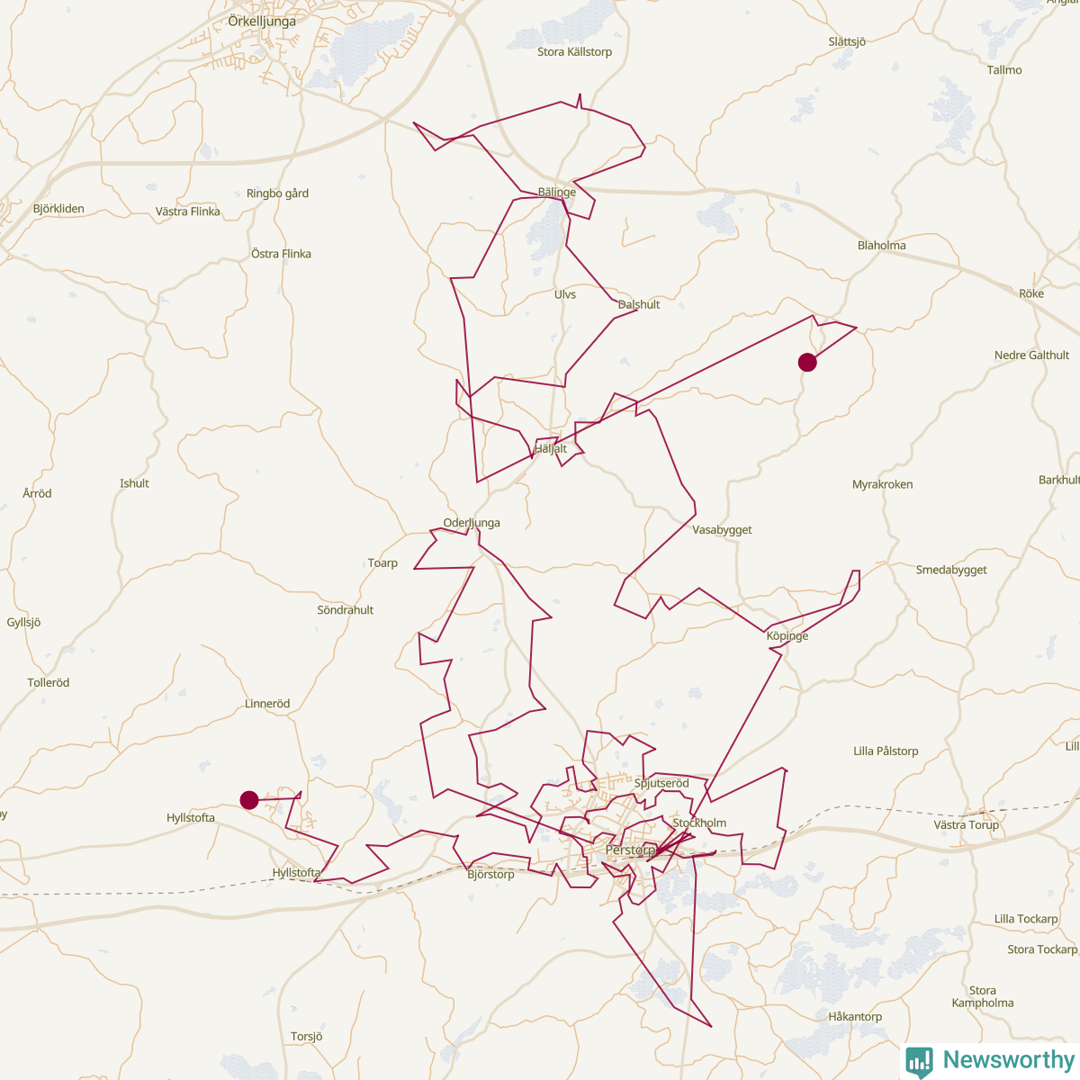 Karta över tomtens bästa resväg