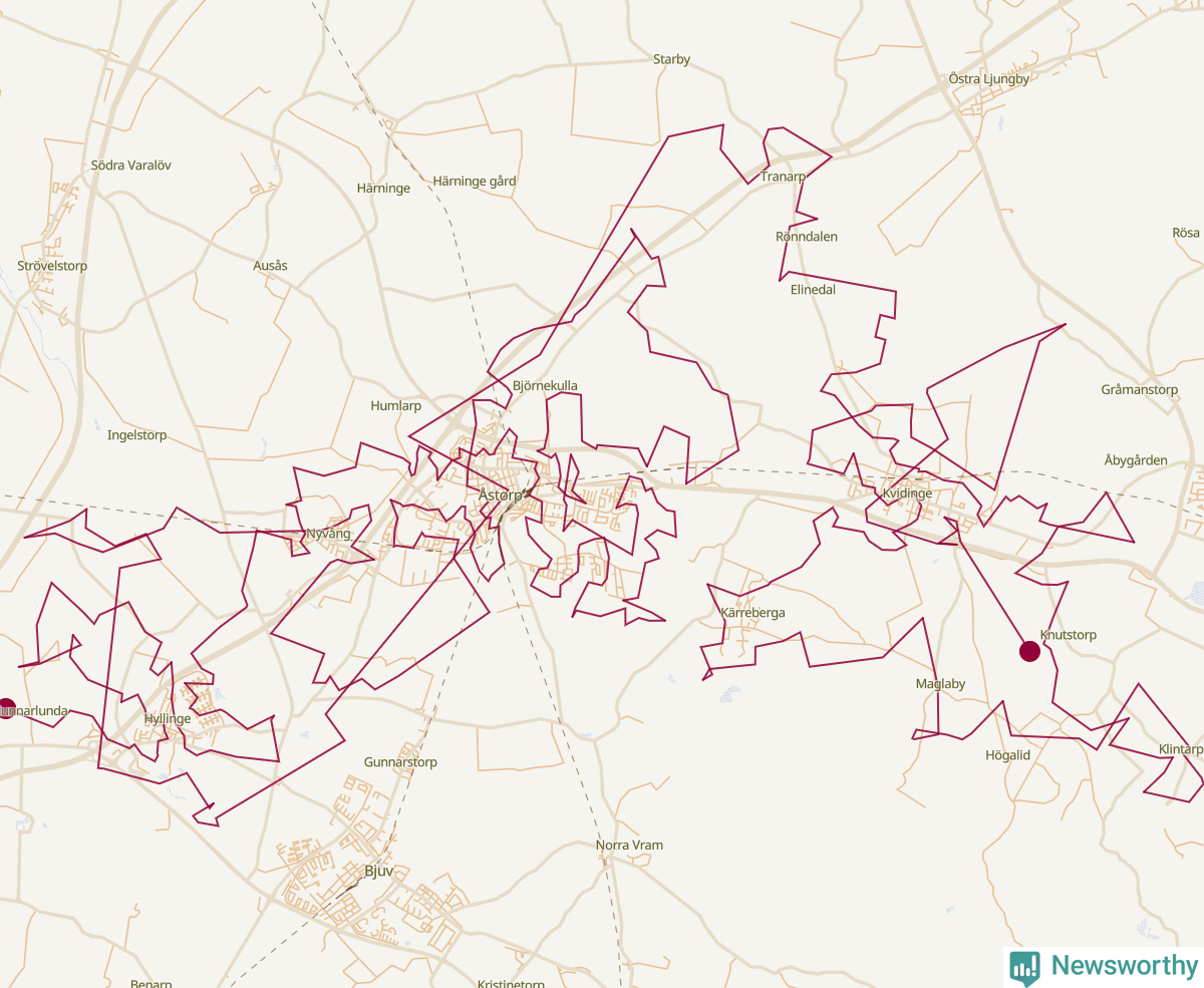 Karta över tomtens bästa resväg