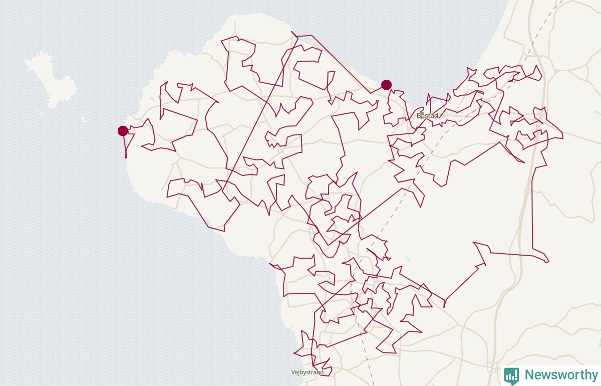 Karta över tomtens bästa resväg