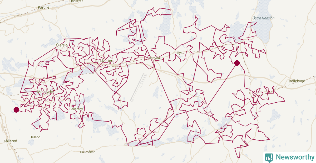 Karta över tomtens bästa resväg