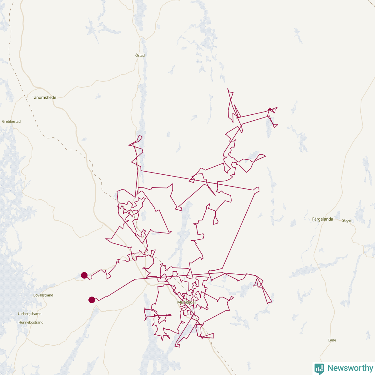 Karta över tomtens bästa resväg