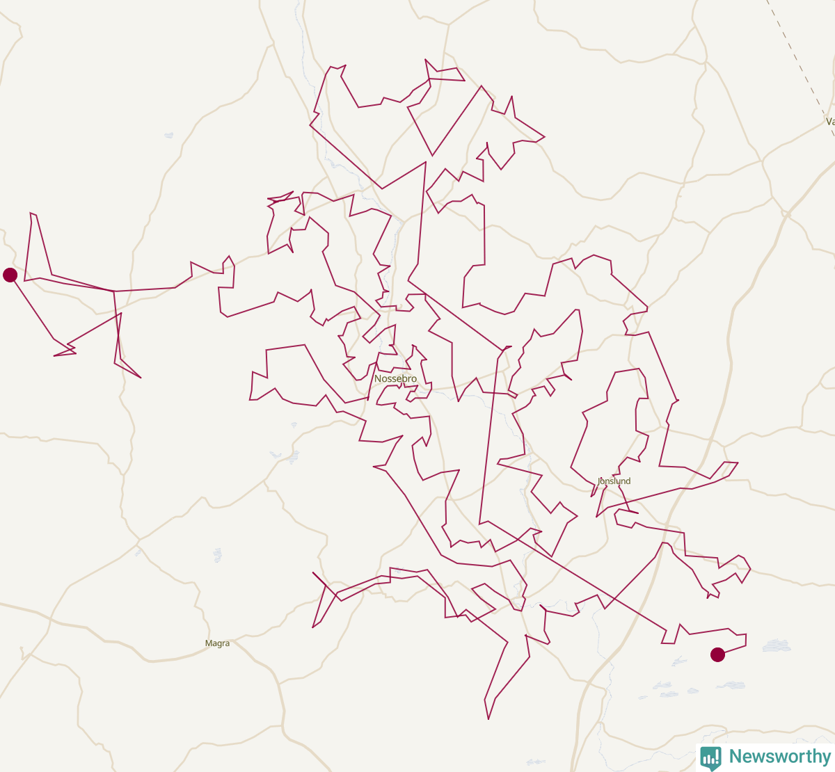Karta över tomtens bästa resväg