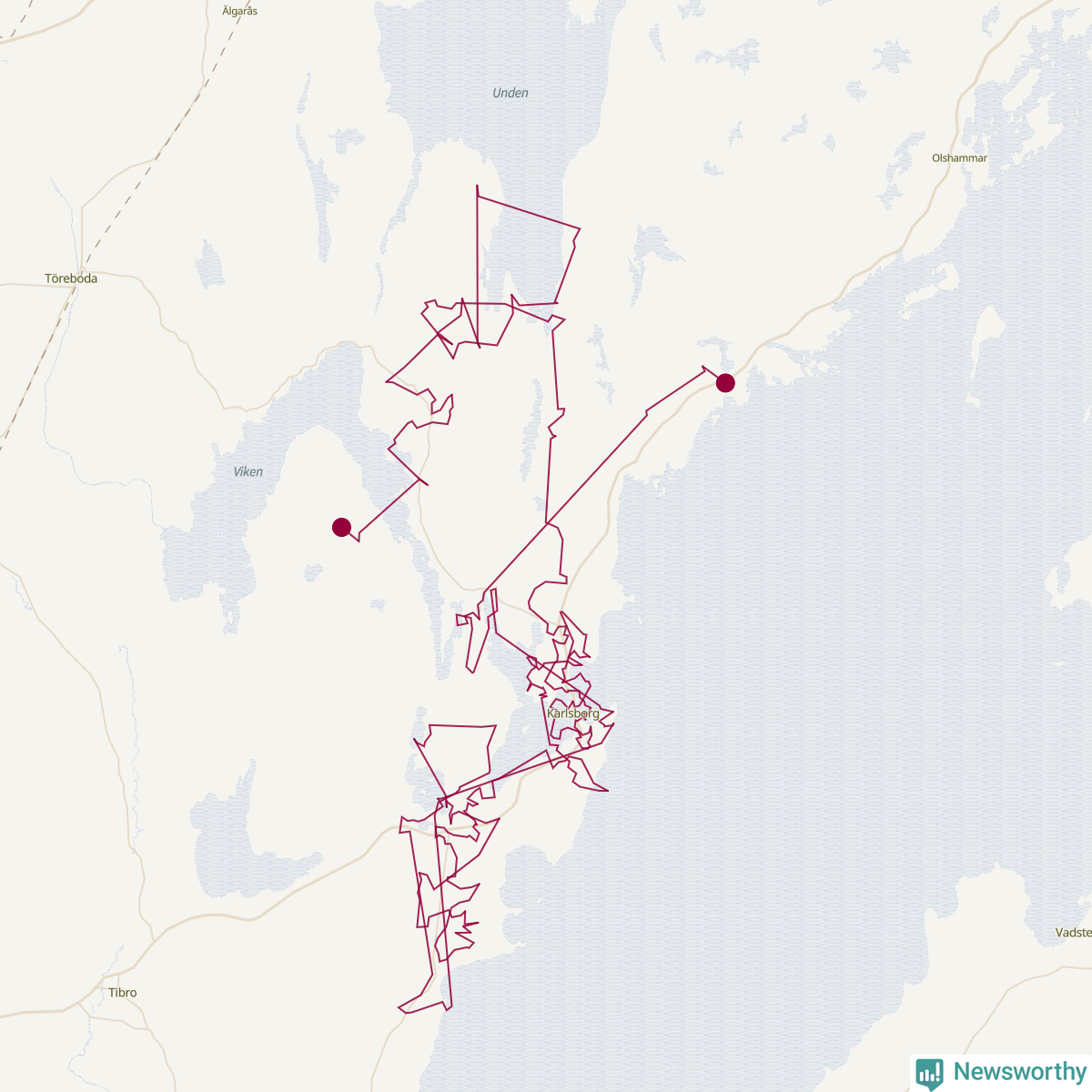 Karta över tomtens bästa resväg