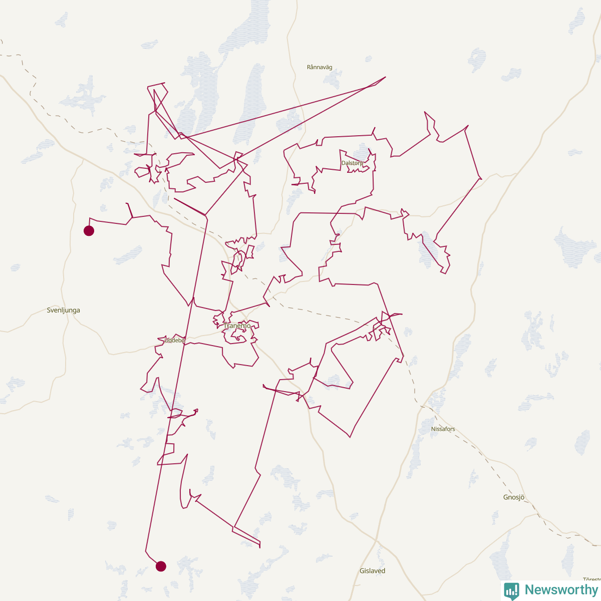 Karta över tomtens bästa resväg
