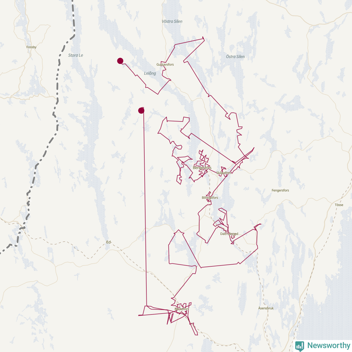 Karta över tomtens bästa resväg