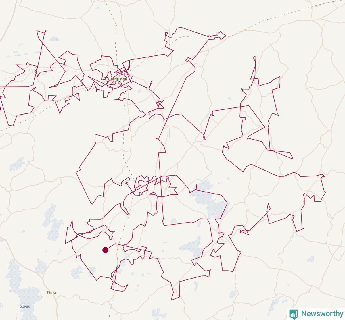 Karta över tomtens bästa resväg