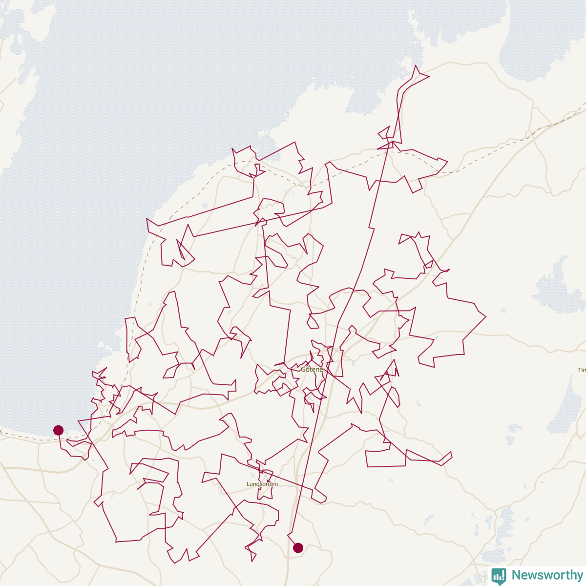Karta över tomtens bästa resväg