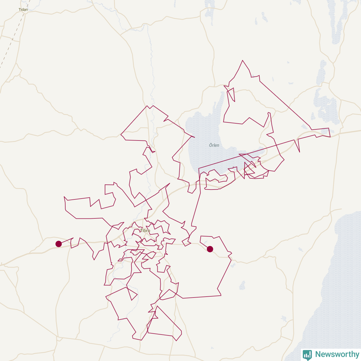 Karta över tomtens bästa resväg