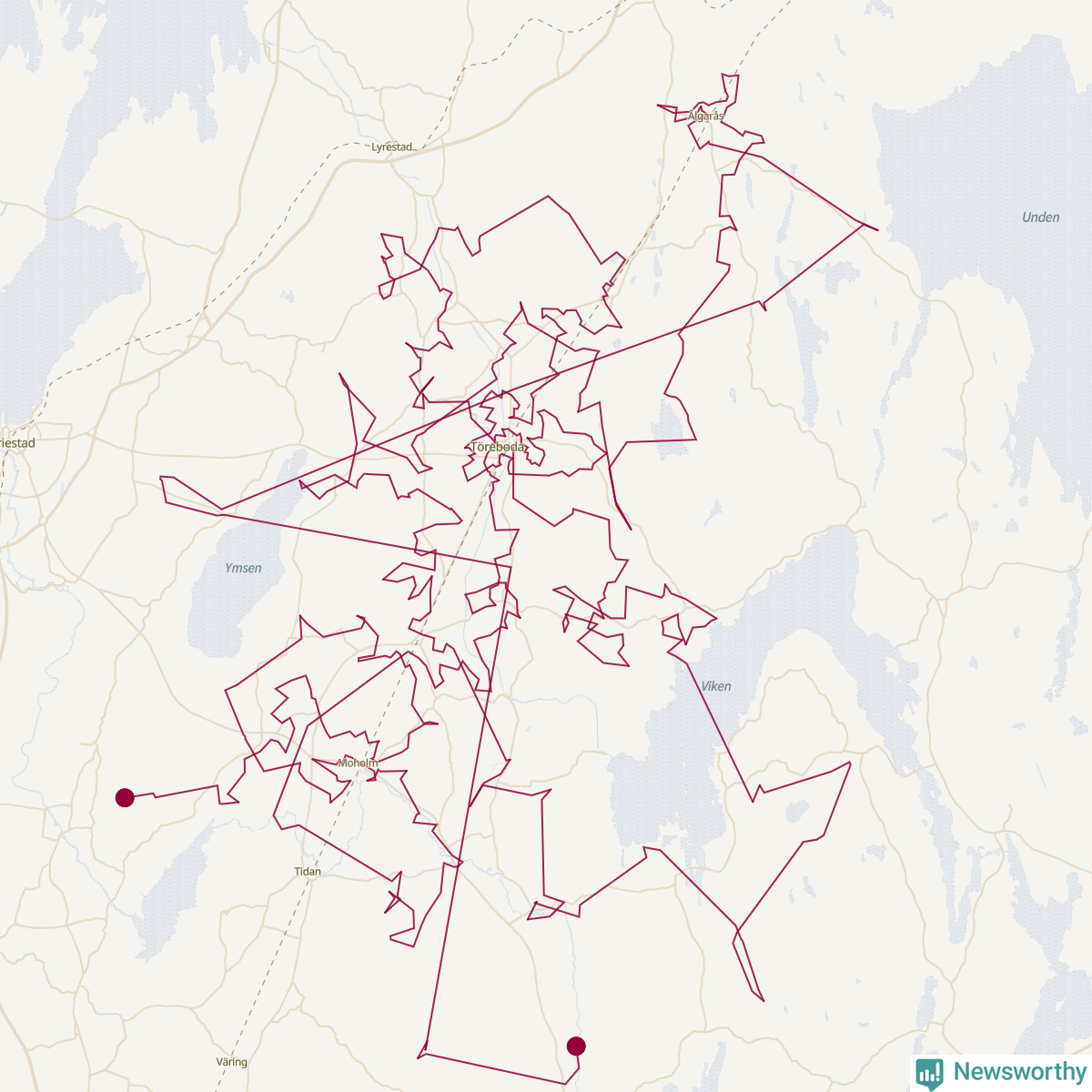 Karta över tomtens bästa resväg