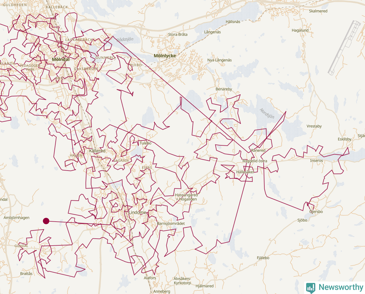Karta över tomtens bästa resväg