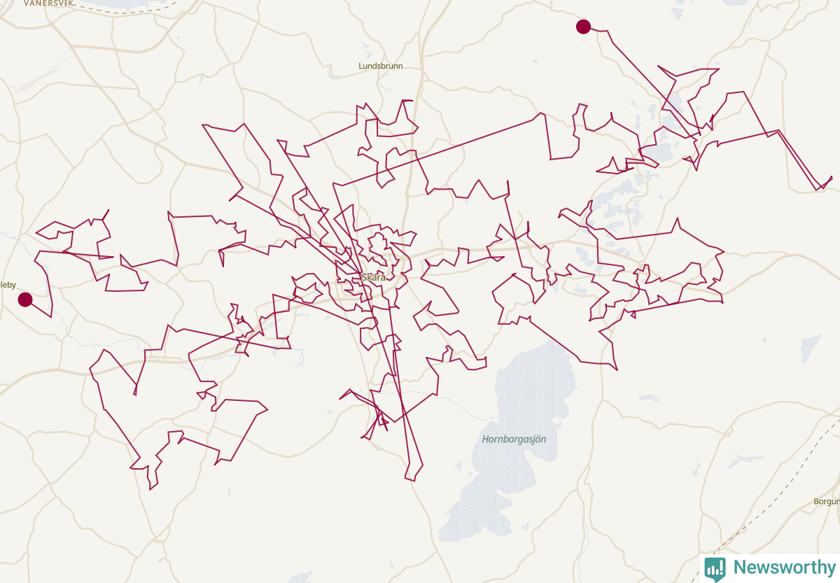 Karta över tomtens bästa resväg