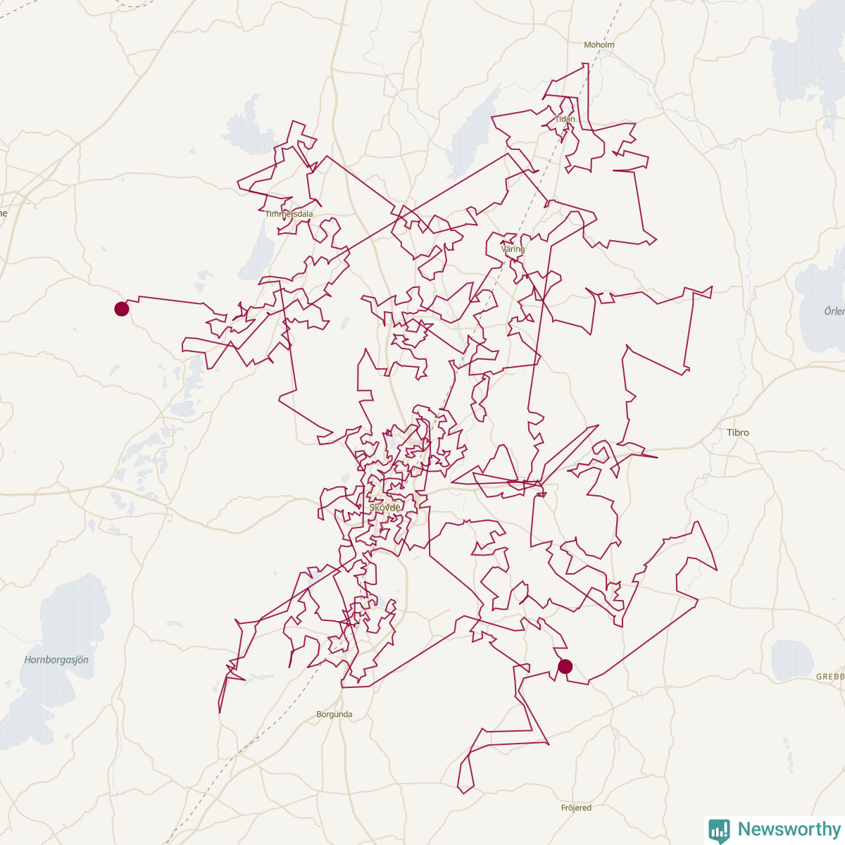 Karta över tomtens bästa resväg