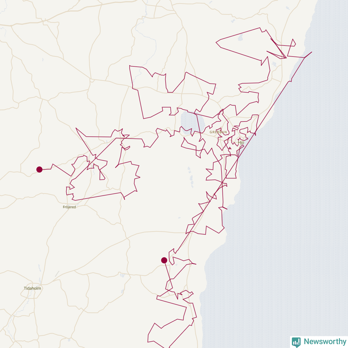 Karta över tomtens bästa resväg