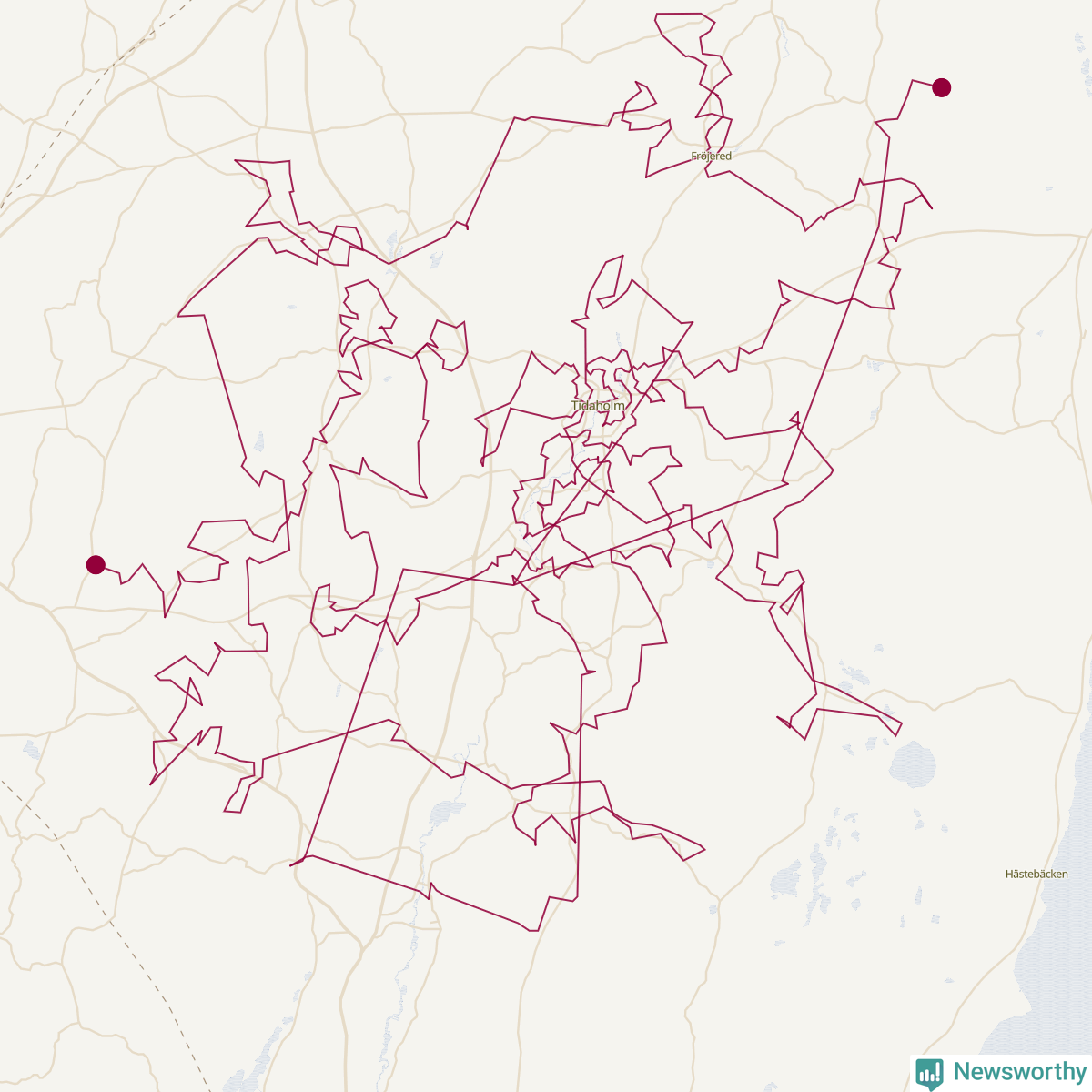 Karta över tomtens bästa resväg