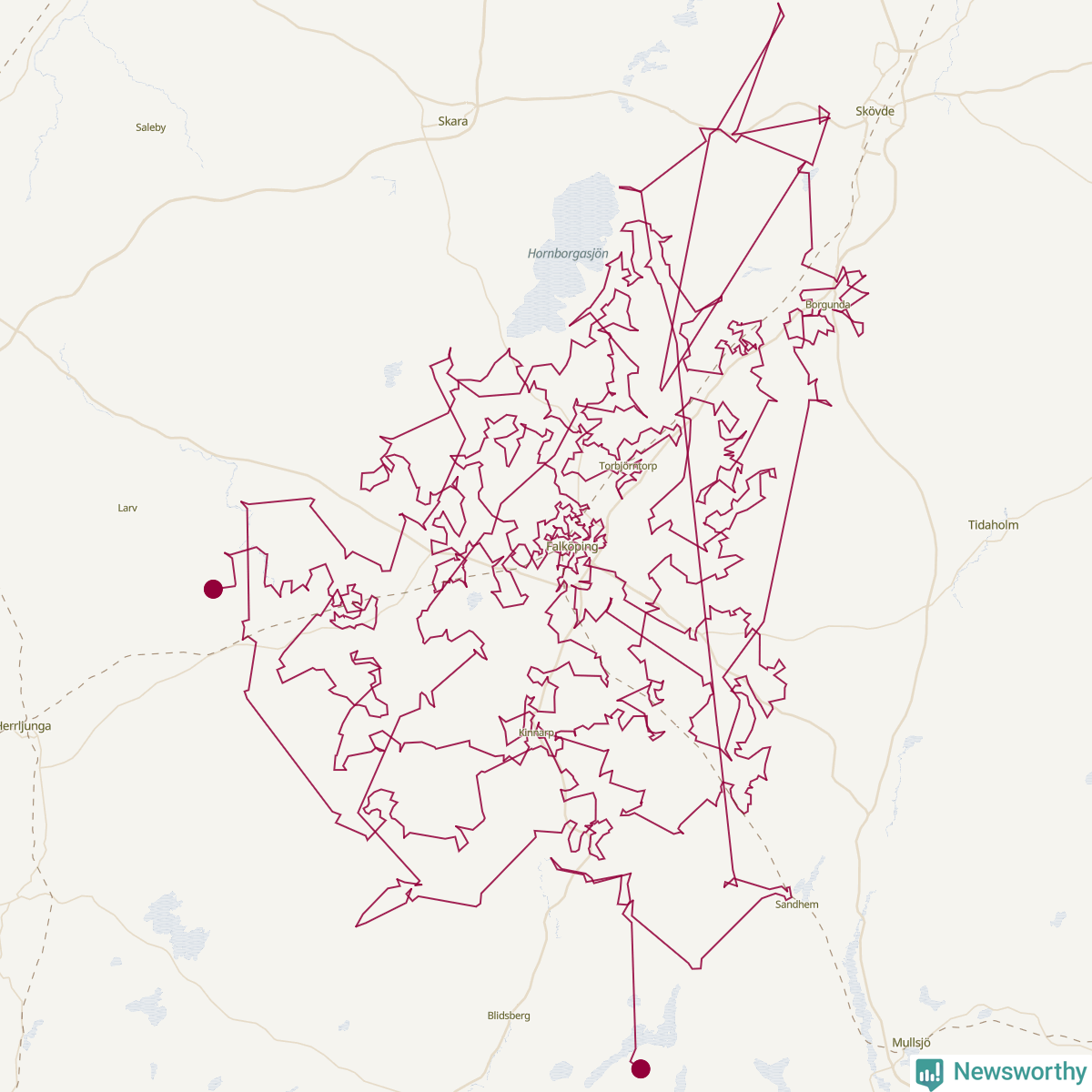 Karta över tomtens bästa resväg
